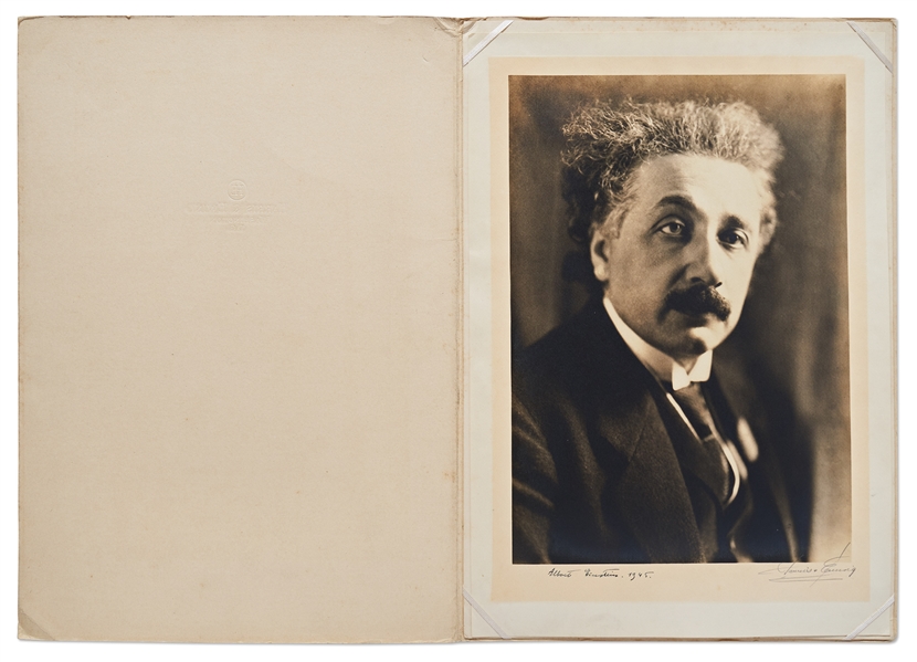 Albert Einstein Signed Lithographic Portrait by Harris & Ewing, Measuring Over 11'' x 16''