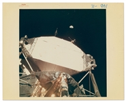 Apollo 11 Red Number Photo of the Lunar Module with Earth in the Background Sky -- Printed on A Kodak Paper