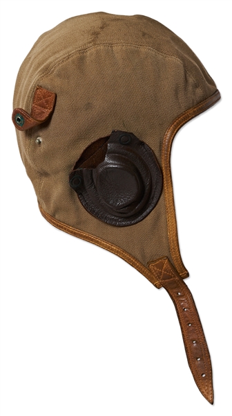 Charles Lindbergh Personally Owned Flight Cap & Headphones -- With Lindbergh Autograph Note Signed, Written to Himself in 1933, Documenting His Ownership -- With JSA COA