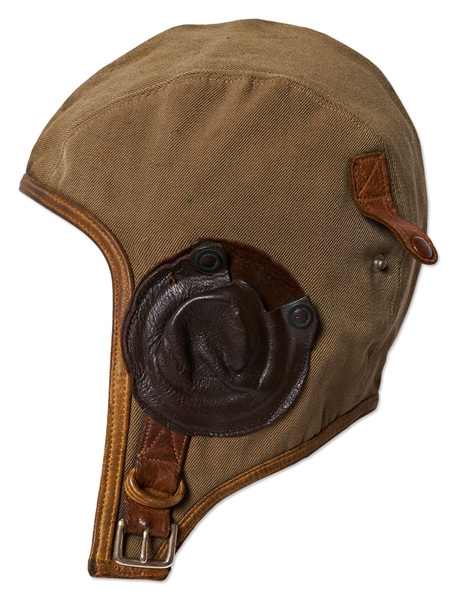 Charles Lindbergh Personally Owned Flight Cap & Headphones -- With Lindbergh Autograph Note Signed, Written to Himself in 1933, Documenting His Ownership -- With JSA COA