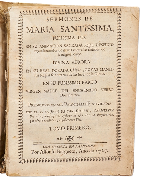18th Spanish Century Book of Sermons Related to the Virgin Mary