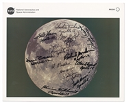 NASA 8 x 10 Photo of the Moon Signed by 12 Apollo Astronauts -- With Steve Zarelli COA