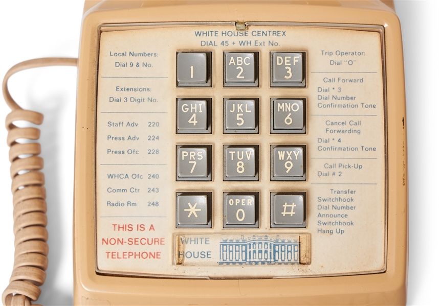 White House Used Telephone -- With White House Label on Directory Plate