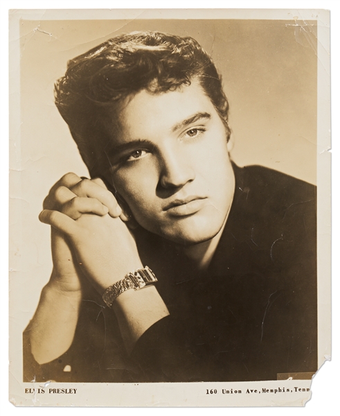 Elvis Presley Signature on Reverse of Publicity Photo, ''love ya / Elvis Presley'' -- Also Signed by Bill Black & Scotty Moore, Dating the Photo to 1954, Possibly at Elvis' First Recording Session