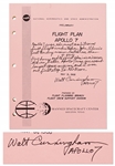 Walt Cunningham Signed Copy of the Apollo 7 Flight Plan -- Also With His Handwritten Reflections on the Mission ...Apollo 7 was our first step to the Moon...
