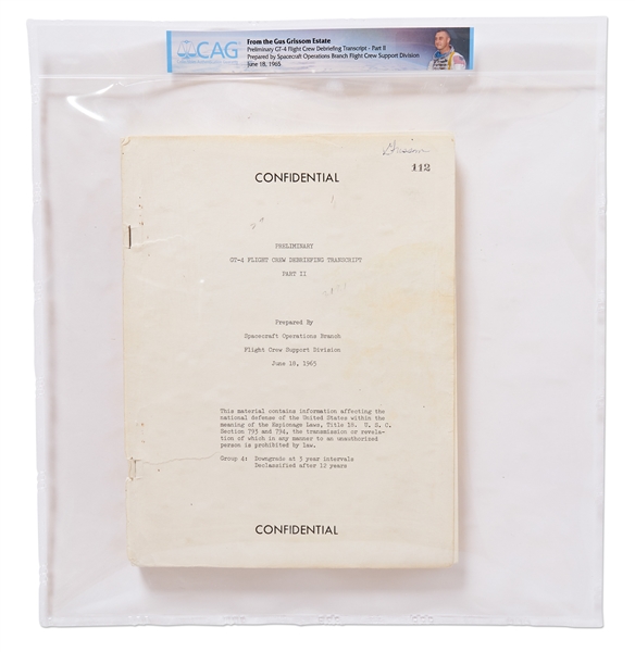 Gus Grissom Personally Owned Debriefing Report for Gemini 4, Heavily Hand-Edited by Grissom: Kick his ass!! and Did they have a moon on dark side?