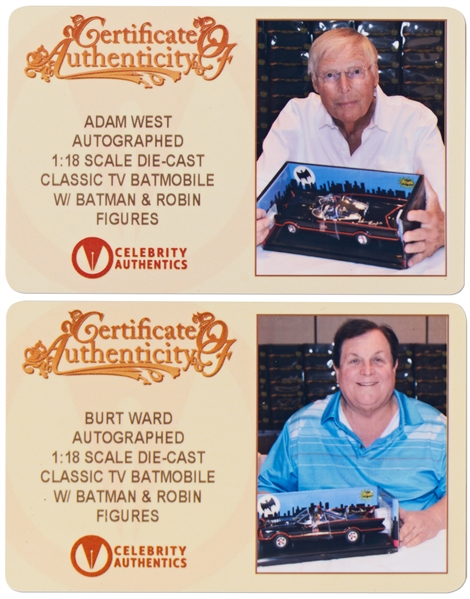 Adam West and Burt Ward Signed Batmobile