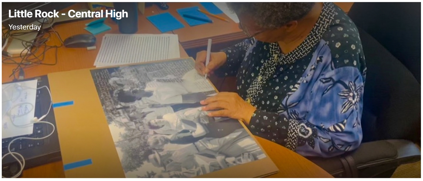 Elizabeth Eckford Handwritten Signed 20'' x 13.375'' Photo Essay From Her First Day of School as Part of the ''Little Rock Nine'' -- ''...Someone yelled 'Get a rope. Drag her over to the tree!'...''