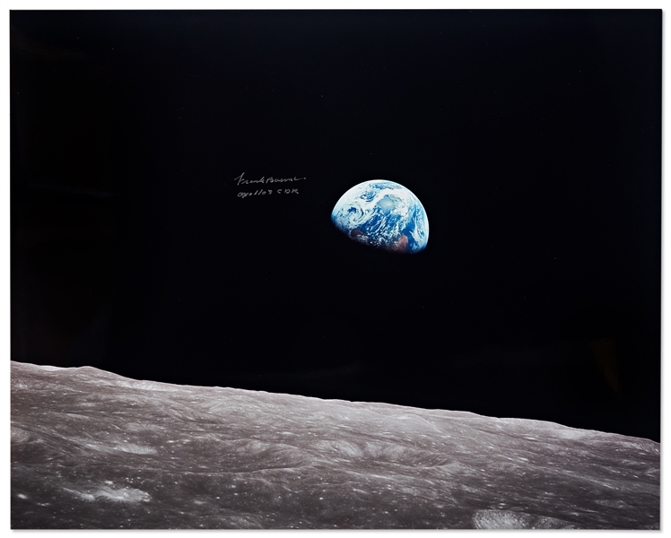 Frank Borman Signed 20'' x 16'' ''Earthrise'' Photo -- With Novaspace COA