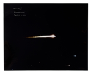 Frank Borman Signed 20 x 16 Photo During Apollo 8 Reentry -- With Novaspace COA