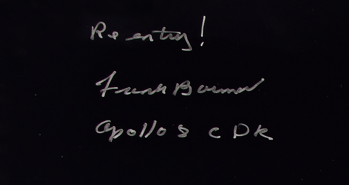 Frank Borman Signed 20'' x 16'' Photo During Apollo 8 Reentry -- With Novaspace COA