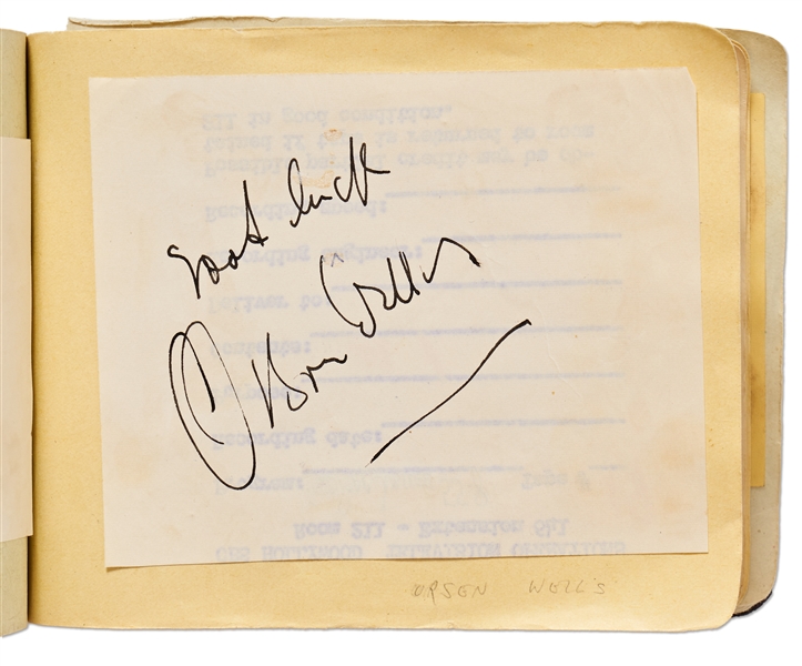 Over 150 Autographs of Music, Movie & Sports Stars -- Includes Signatures of Elvis Presley, Orson Welles, Nat King Cole, John Wayne, Boris Karloff, Fats Waller, Edward G. Robinson, Lou Costello & More