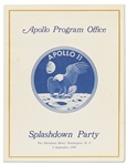 Apollo 11 Splashdown Party Program -- Dated 9 September 1969 With the Apollo 11 Astronauts in Attendance