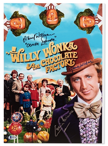 Gene Wilder and Cast-Signed 12'' x 17'' Poster from ''Willy Wonka and the Chocolate Factory'' -- With Beckett COA
