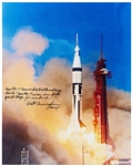 Walter Cunningham Signed 16 x 20 Photo of the Apollo 7 Liftoff -- ...Apollo 7 was our first giant leap for mankind...