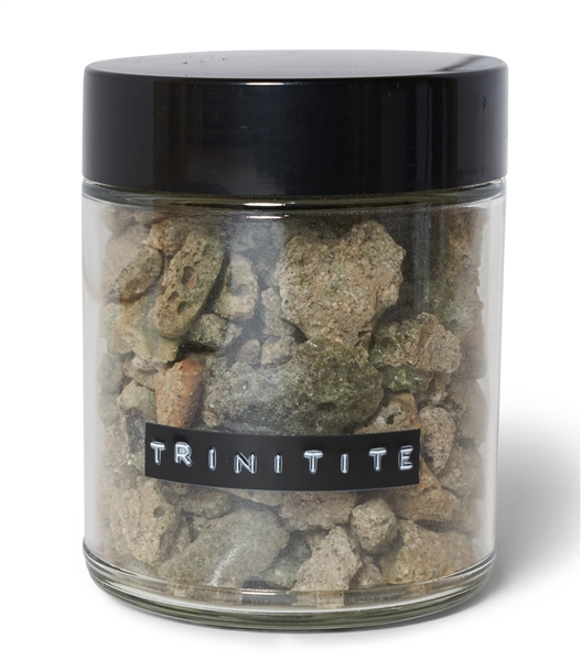 Jar of Trinitite Holding Hundreds of Specimens from the Trinity Test, the First Detonation of a Nuclear Weapon in 1945