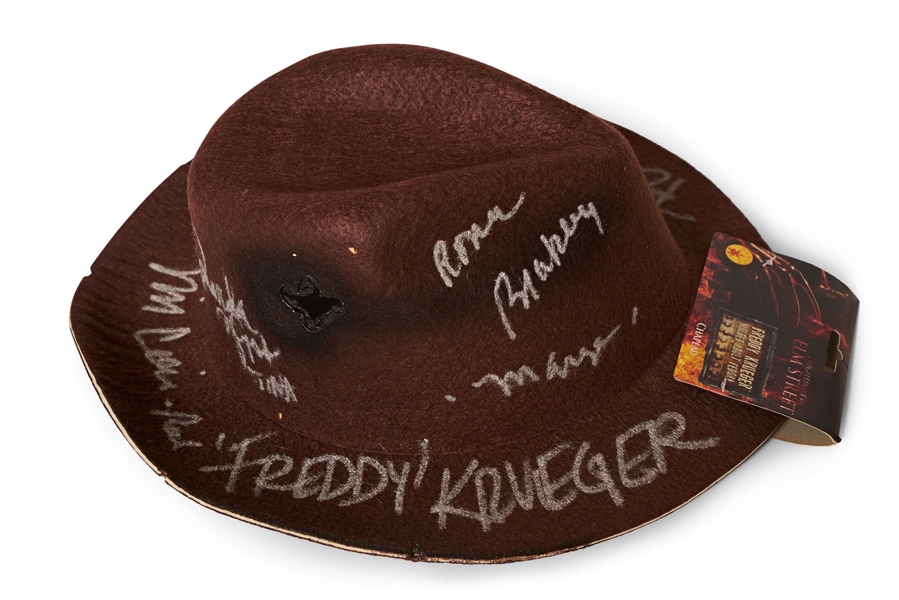 ''Nightmare on Elm Street'' Cast-Signed Freddy Krueger Fedora -- Includes Signature of Freddy Himself, Robert Englund