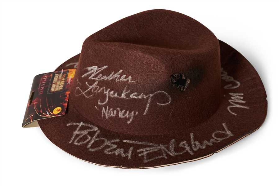 ''Nightmare on Elm Street'' Cast-Signed Freddy Krueger Fedora -- Includes Signature of Freddy Himself, Robert Englund
