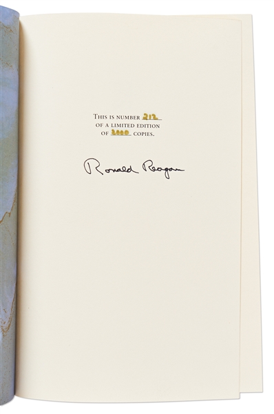 Ronald Reagan Signed ''An American Life'' Special Limited Edition -- Housed in Luxury Oak Case With Audiotapes of ''Speaking My Mind''