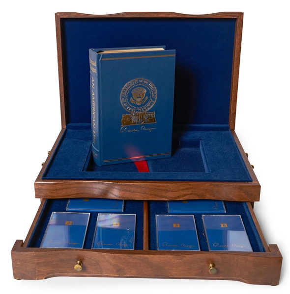 Ronald Reagan Signed ''An American Life'' Special Limited Edition -- Housed in Luxury Oak Case With Audiotapes of ''Speaking My Mind''