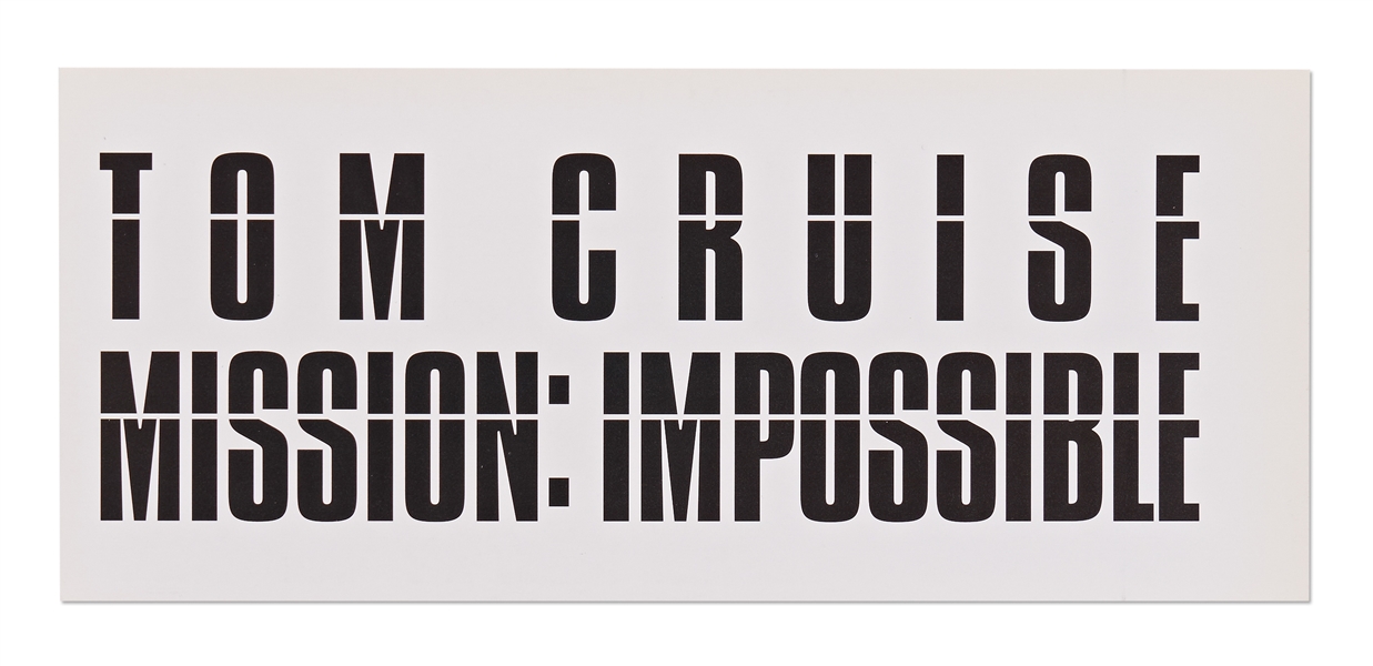 World Premiere Ticket to the First ''Mission: Impossible'' Film in 1996