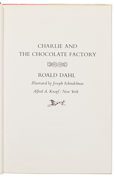 Roald Dahl Signed First Edition of ''Charlie and the Chocolate Factory'' -- Dahl Writes ''LOVE'' Within His Name