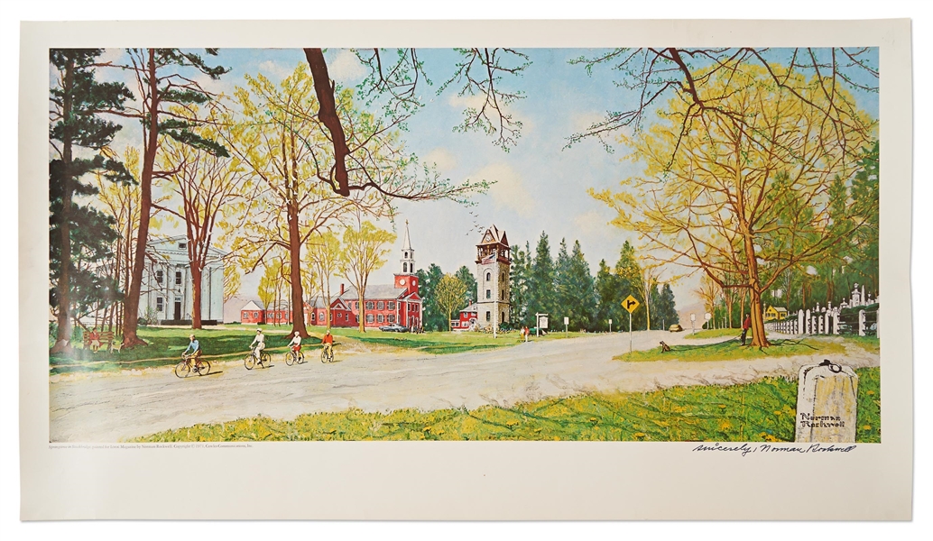 Norman Rockwell Signed Lithograph of His ''Springtime on Stockbridge''