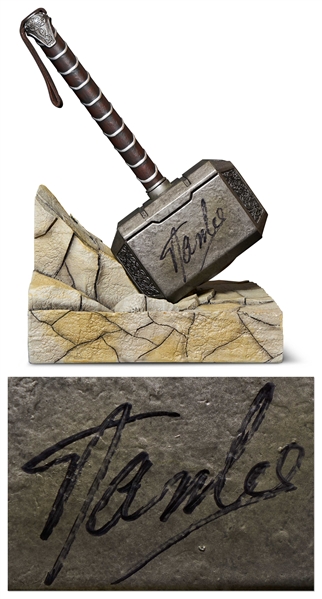 Stan Lee Signed Limited Edition ''Thor'' Mjolnir Hammer -- Box Also Signed by Stan Lee, with PSA/DNA COAs for Each Signature
