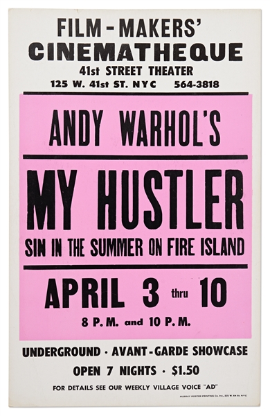 Movie Poster for the Andy Warhol Film ''My Hustler'' -- Near Fine Condition