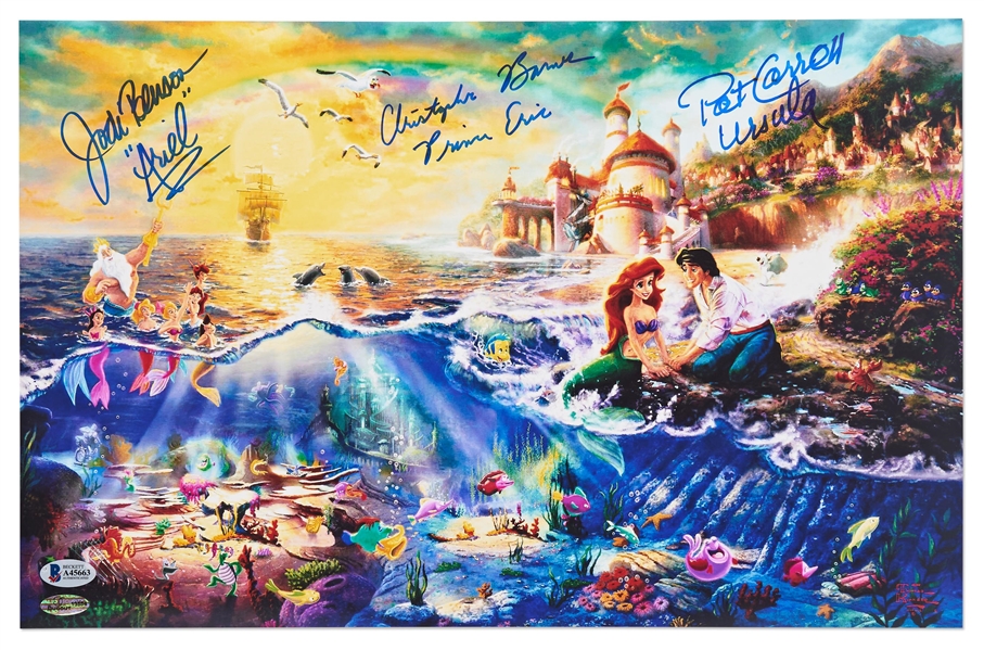''The Little Mermaid'' Cast-Signed 11'' x 17'' Photo -- Signed by Jodi Benson as Ariel, Christopher Barnes as Prince Eric & Pat Carroll as Ursula -- With Beckett COA