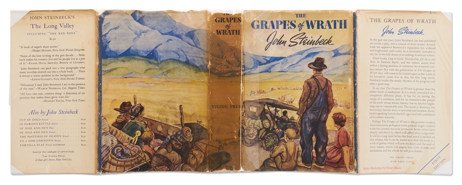 John Steinbeck's ''The Grapes of Wrath'' First Printing -- In First Printing Dust Jacket