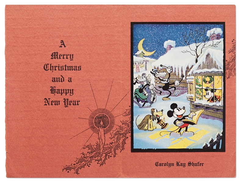 Original 1931 Walt Disney Productions Christmas Card -- Scarce