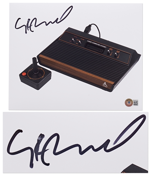 Atari Founder Nolan Bushnell Signed 8'' x 10'' Photo of the Vintage Atari Console -- With Beckett COA