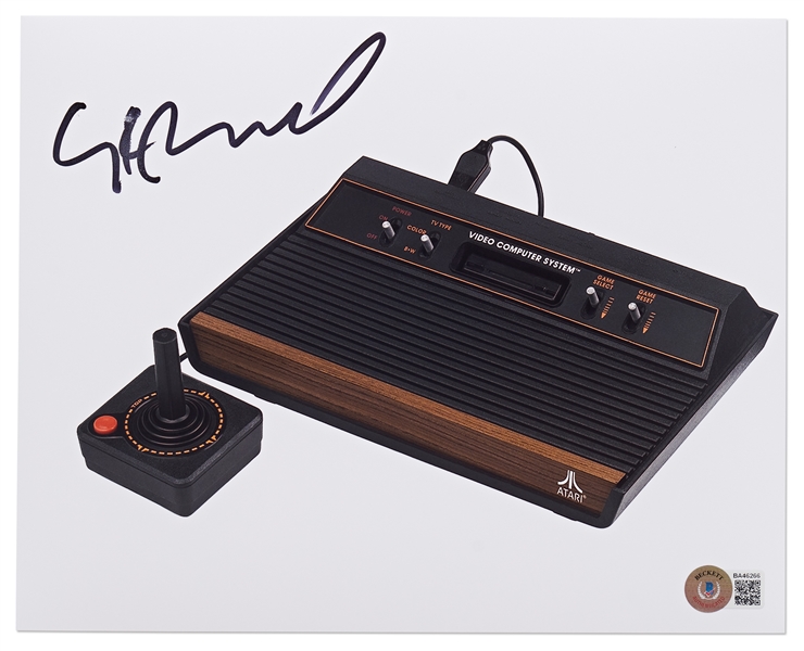 Atari Founder Nolan Bushnell Signed 8'' x 10'' Photo of the Vintage Atari Console -- With Beckett COA