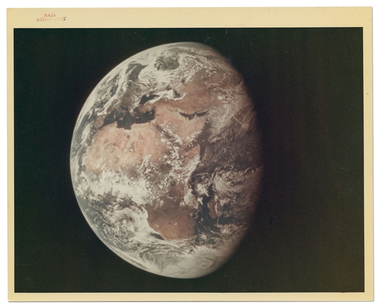Apollo 11 Red Number NASA Photo of the Round Earth -- Printed on A Kodak Paper