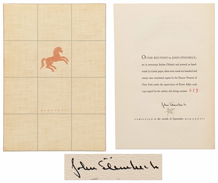 John Steinbeck Signed Limited First Edition of ''The Red Pony''