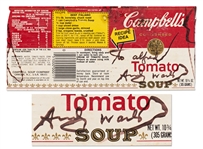 Andy Warhol Signed Campbells Tomato Soup Label
