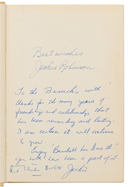 Jackie Robinson Twice-Signed First Edition of His Book, ''Baseball Has Done It''