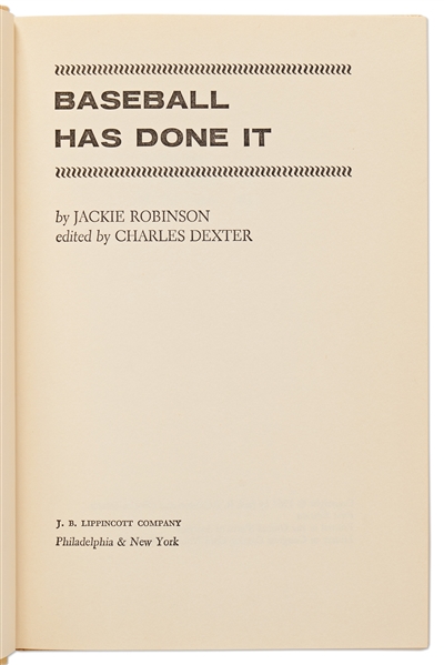 Jackie Robinson Twice-Signed First Edition of His Book, ''Baseball Has Done It''