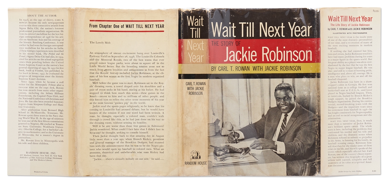 Jackie Robinson Signed First Edition, First Printing of His Autobiography ''Wait Till Next Year'' -- Uninscribed -- With PSA/DNA COA