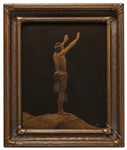 Edward Curtis Orotone of Prayer to the Stars in Original Curtis Studio Frame