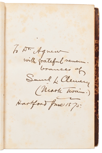 Mark Twain Signed Association Copy of His Famous Travelogue, ''The Innocents Abroad''