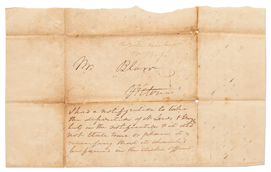 Texian Revolutionary Philip Dimmitt Autograph Letter Signed -- Lot Also Includes a Scarce Version of the Arkansas Civil War Amnesty Oath