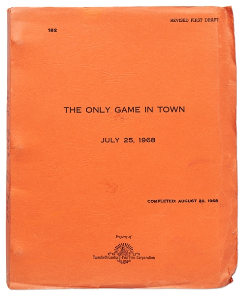 Frank D. Gilroy Script from 1968, ''The Only Game in Town'' Starring Elizabeth Taylor and Warren Beatty
