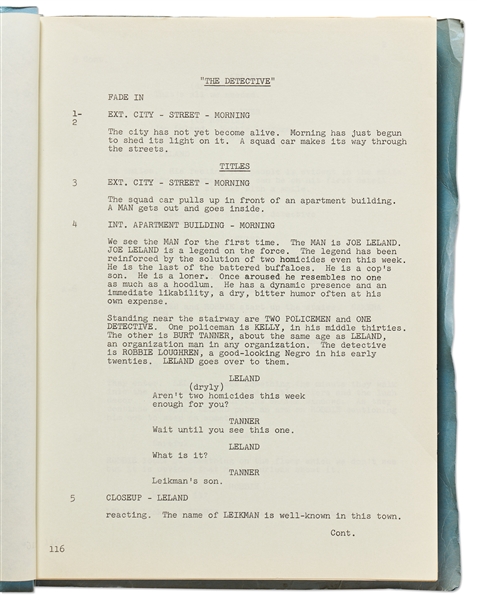Abby Mann Written Screenplay for ''The Detective'', the 1968 Film Starring Frank Sinatra