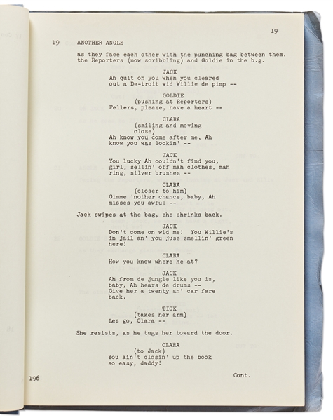 Screenplay for the 1970 Film ''The Great White Hope''