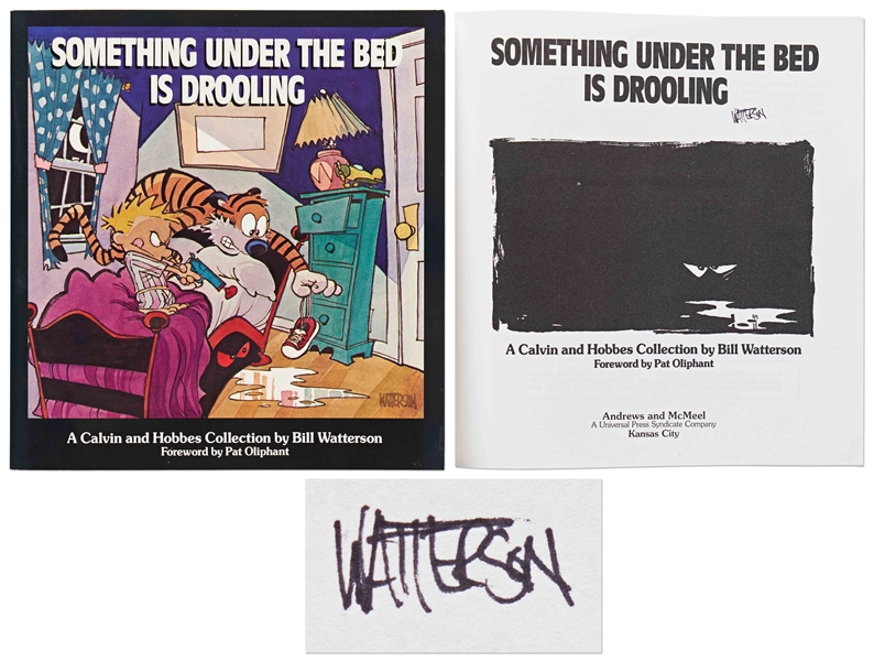 Bill Watterson Rare Signed Copy of His Calvin & Hobbes Comic Book, ''Something Under the Bed Is Drooling'' -- With JSA COA