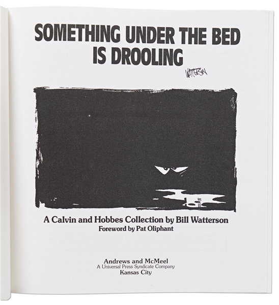 Bill Watterson Rare Signed Copy of His Calvin & Hobbes Comic Book, ''Something Under the Bed Is Drooling'' -- With JSA COA