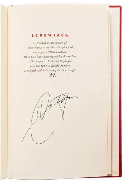 Hunter S. Thompson Signed First Edition of ''Screw-Jack'' -- Number 22 in the Limited Edition of 300