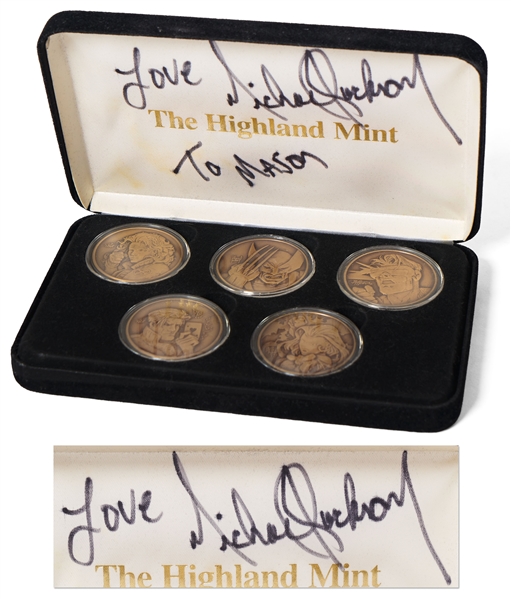 Michael Jackson Personally Owned & Signed Marvel Comics Commemorative Coin Set